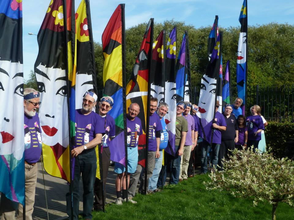 parade of completed Linda China Lady banners