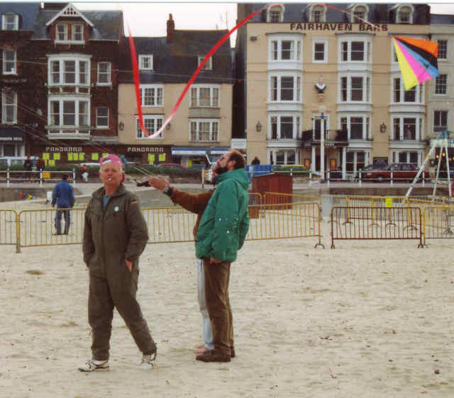 on Weymouth beach where he injured his back